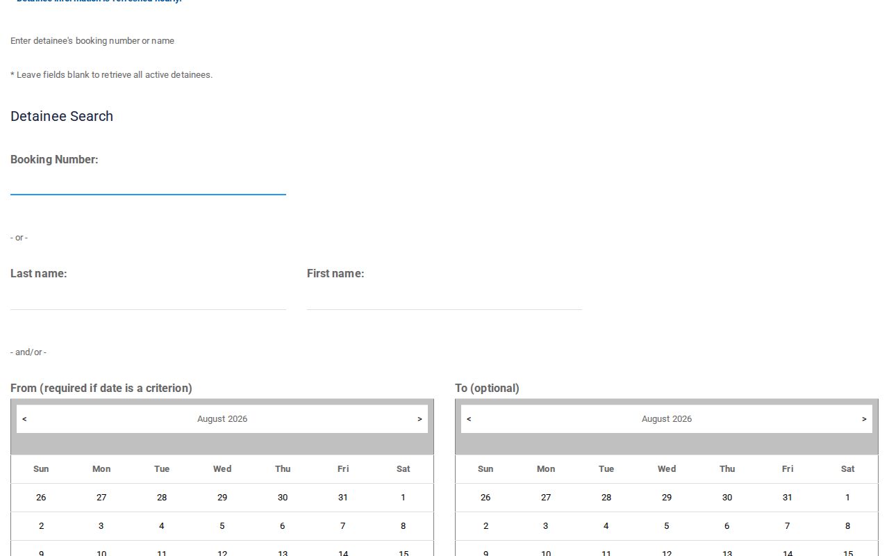 Pitt County official current detainee search